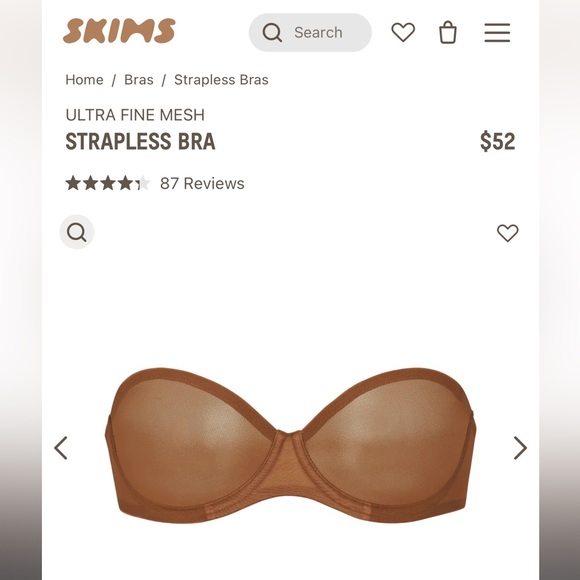 NWT Skims Ultra fine Mesh strapless bra - Picture 2 of 8